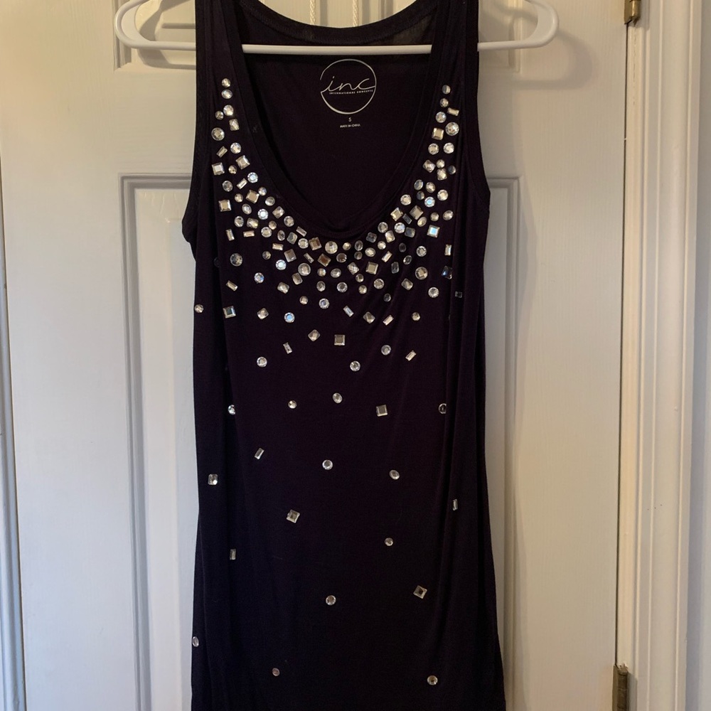 Women’s tank top with embellishments l. Navy blue.